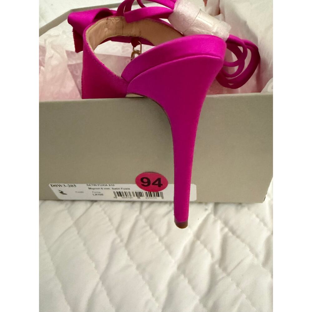 New Dee Ocleppo satin 610 fuxia dominic pink mule heels sz 35 - Picture 8 of 11